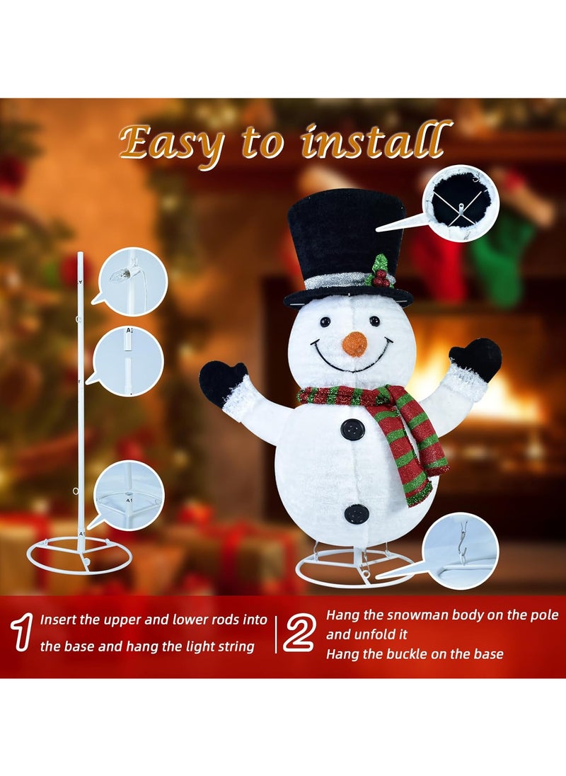 Lighted Snowman Outdoor Christmas Decorations - 28 inch light up Snowman with LED Lights, Pre-lit Snowman with Top Hat Holiday Ornaments Yard Decor for Home, Lawn and Front Yard