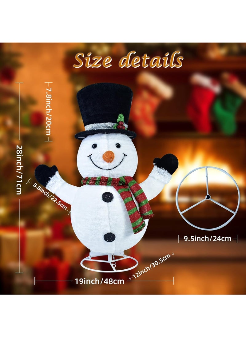 Lighted Snowman Outdoor Christmas Decorations - 28 inch light up Snowman with LED Lights, Pre-lit Snowman with Top Hat Holiday Ornaments Yard Decor for Home, Lawn and Front Yard