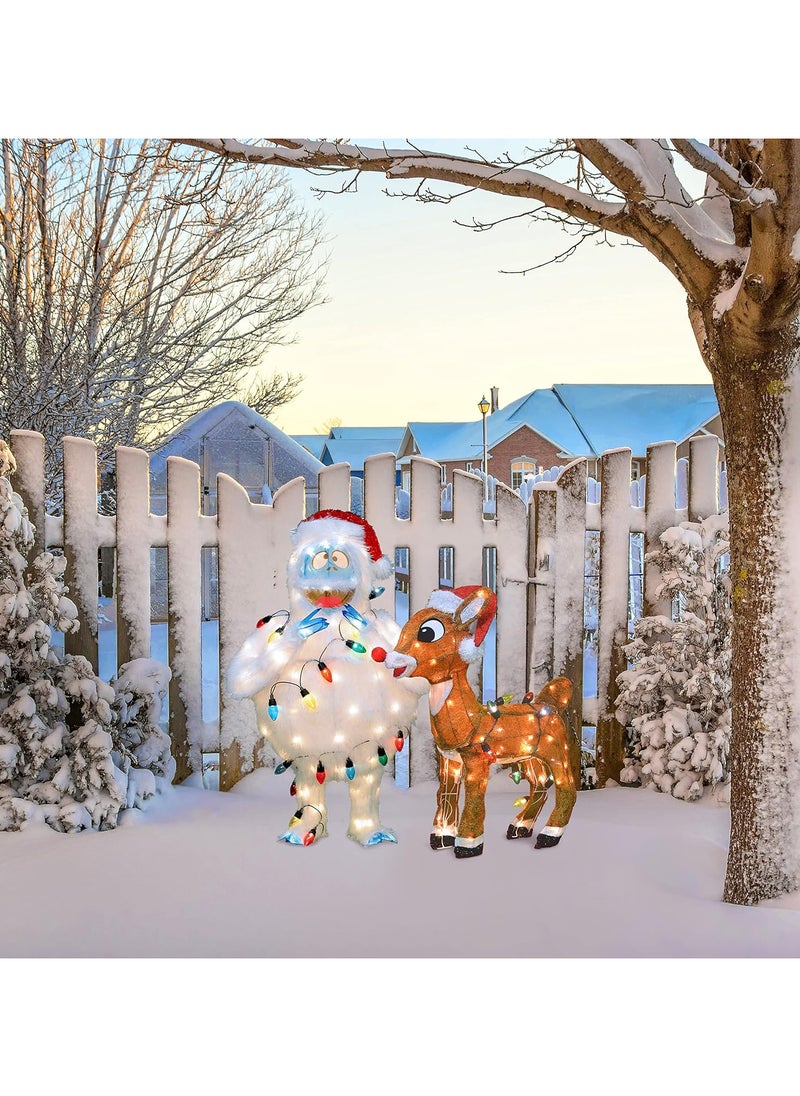 32in Rudolph 3D PRELIT Yard Art Bumble with Light Strand