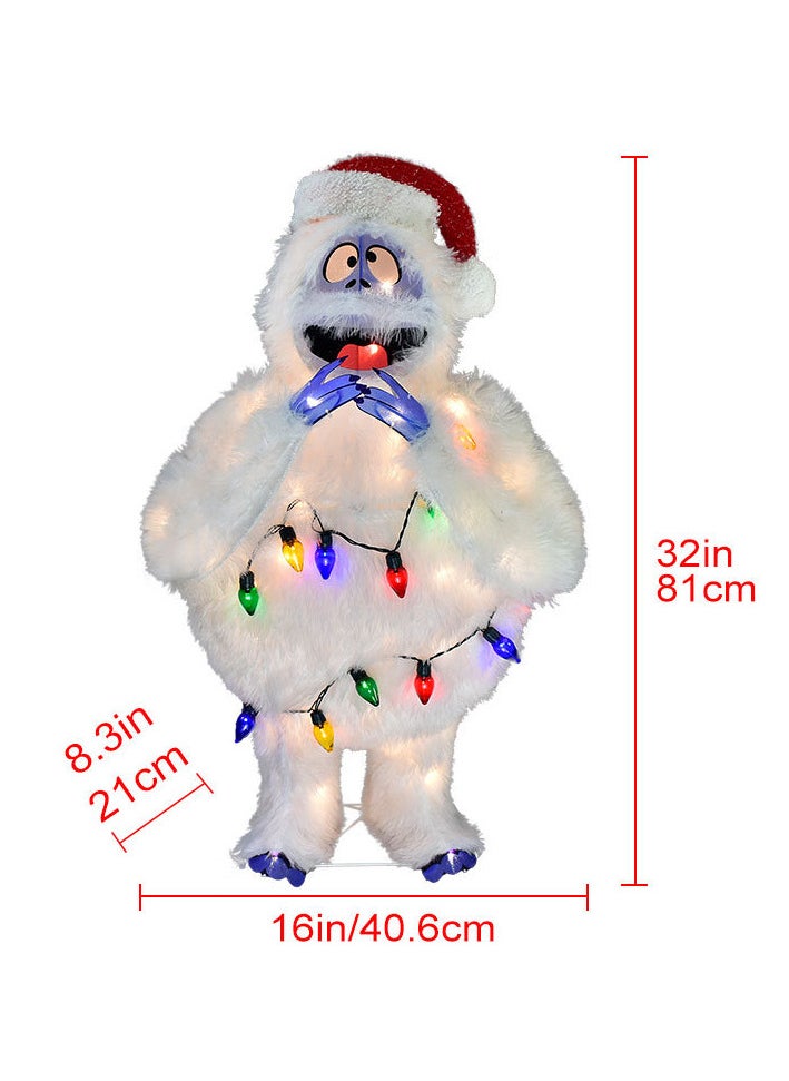 32in Rudolph 3D PRELIT Yard Art Bumble with Light Strand