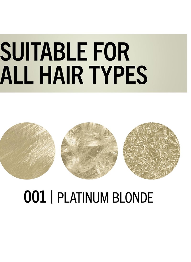 Schwarzkopf Keratin Blonde Hair Dye Platinum Blonde 001, Ultra Lightening Kit, 1 Application - Hair Bleach Enriched with Keratin, Lightens up to 9 Levels and Protects Hair from Breakage**