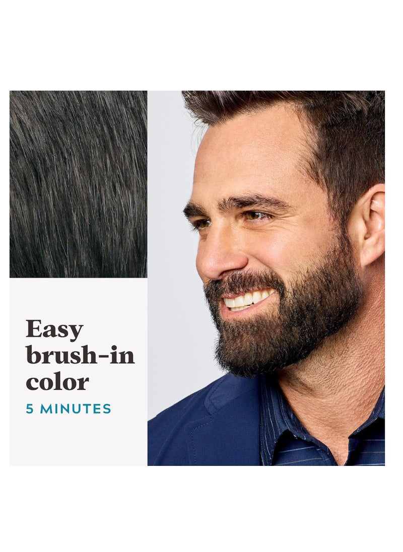 Just For Men Mustache & Beard, Beard Dye for Men with Brush Included for Easy Application, With Biotin Aloe and Coconut Oil for Healthy Facial Hair - Dark Brown, M-45, Pack of 1