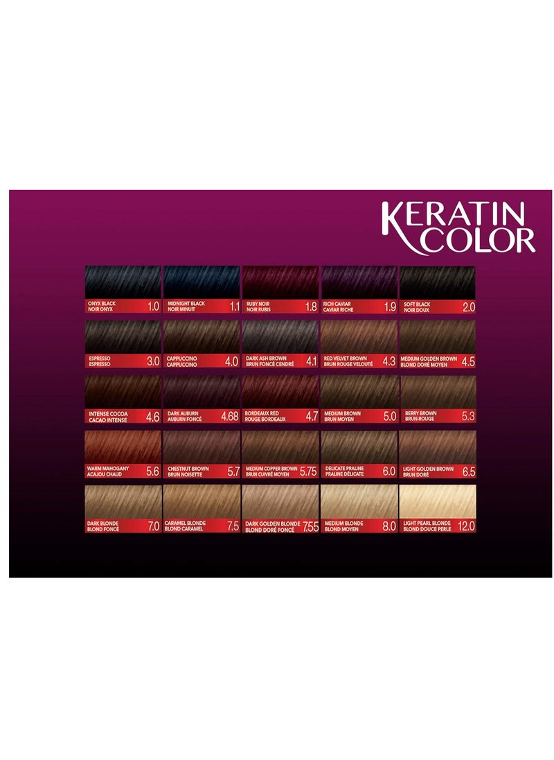 Schwarzkopf Keratin Color Permanent Hair Color, 1.8 Ruby Noir, 1 Application - Professionally Inspired Permanent Hair Dye, for up to 80% Less Breakage vs Untreated Hair and up to 100% Gray Coverage