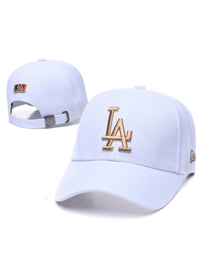 New Era Los Angeles Dodgers Sunshade Hat, Mesh Hat, Outdoor Men's and Women's Sports Duck Tongue Hat Fashion White