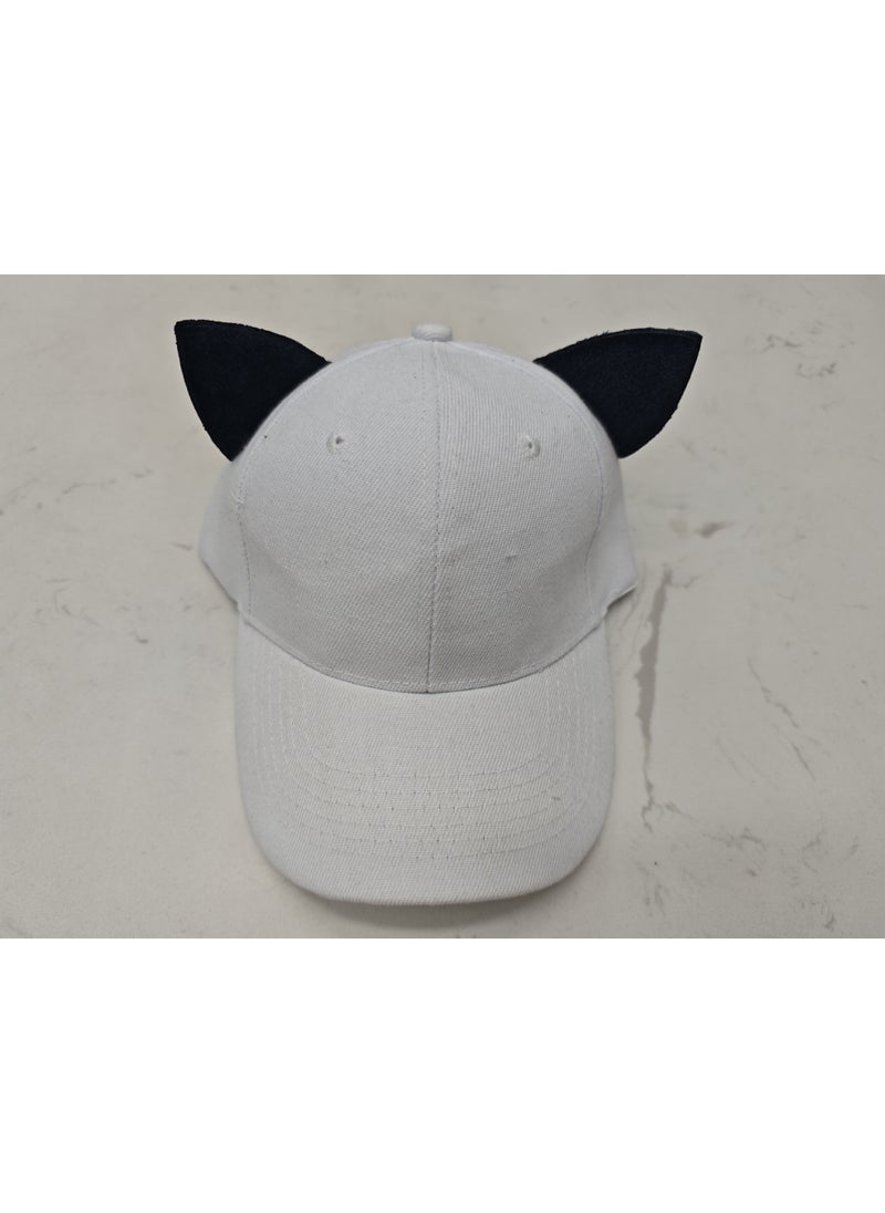 Chic Velvet Cat Ears Baseball Cap with Long RibbonsLight board white black ears Light board white black ears