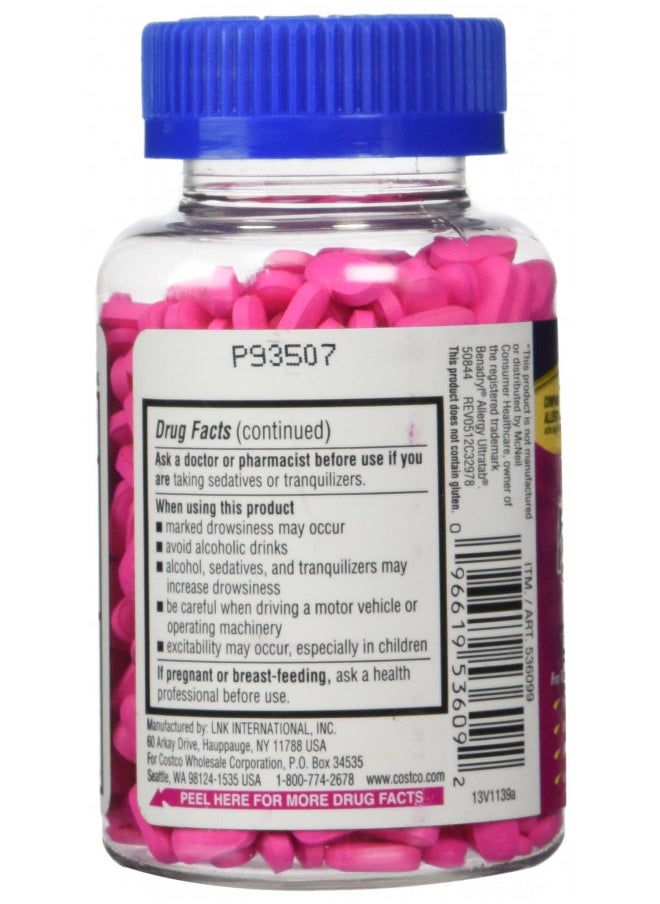 Kirkland Signature Allergy Medicine Diphenhydramine HCI 25 Mg, 600 Minitabs