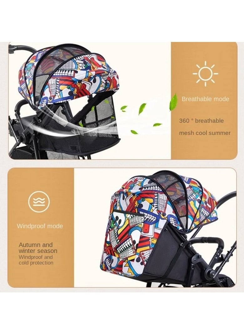 Reversible Handle Travel System Luxury Lightweight Baby Stroller (Grey)