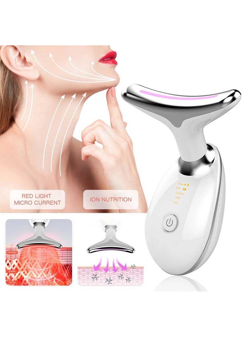 Electric Facial Neck Lifting EMS Thermal Therapy Face Shape Firming Massager Skin Tightening Wrinkle Removal Anti Aging Machine High Frequency Sonic Vibration LED Photon Beauty Device