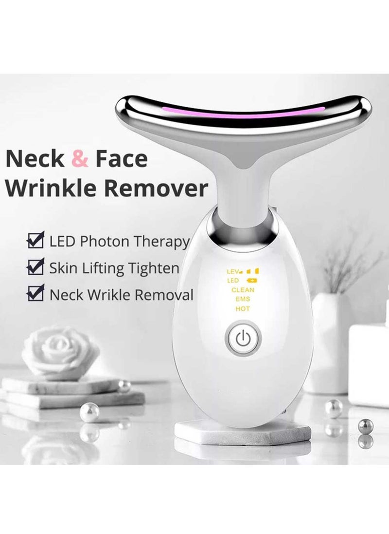 Electric Facial Neck Lifting EMS Thermal Therapy Face Shape Firming Massager Skin Tightening Wrinkle Removal Anti Aging Machine High Frequency Sonic Vibration LED Photon Beauty Device