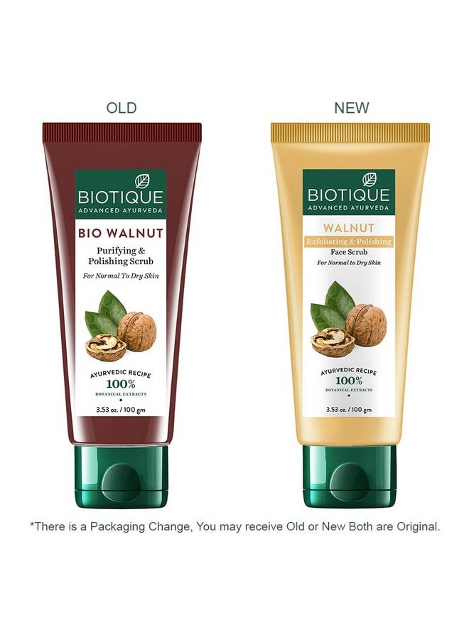 Biotique Bio Walnut Purifying and Polishing Scrub For Normal To Dry Skin, 100G