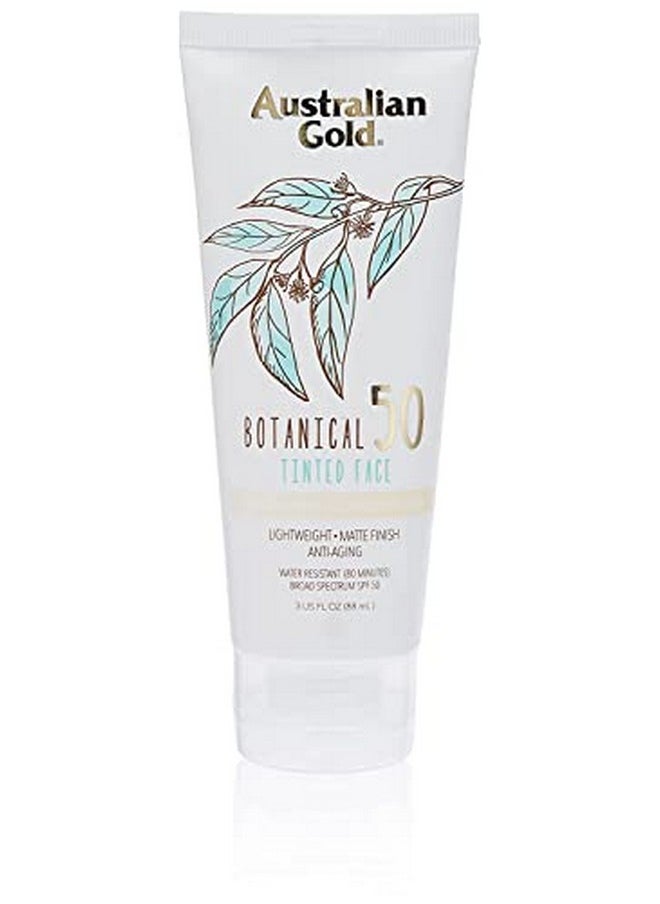 Ustralian Gold Botanical Sunscreen Tinted Face Mineral Lotion Spf 50 3 Ounce ; Broad Spectrum ; Water Resistant