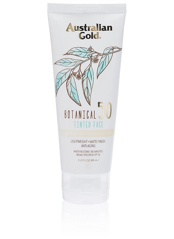 Ustralian Gold Botanical Sunscreen Tinted Face Mineral Lotion Spf 50 3 Ounce ; Broad Spectrum ; Water Resistant