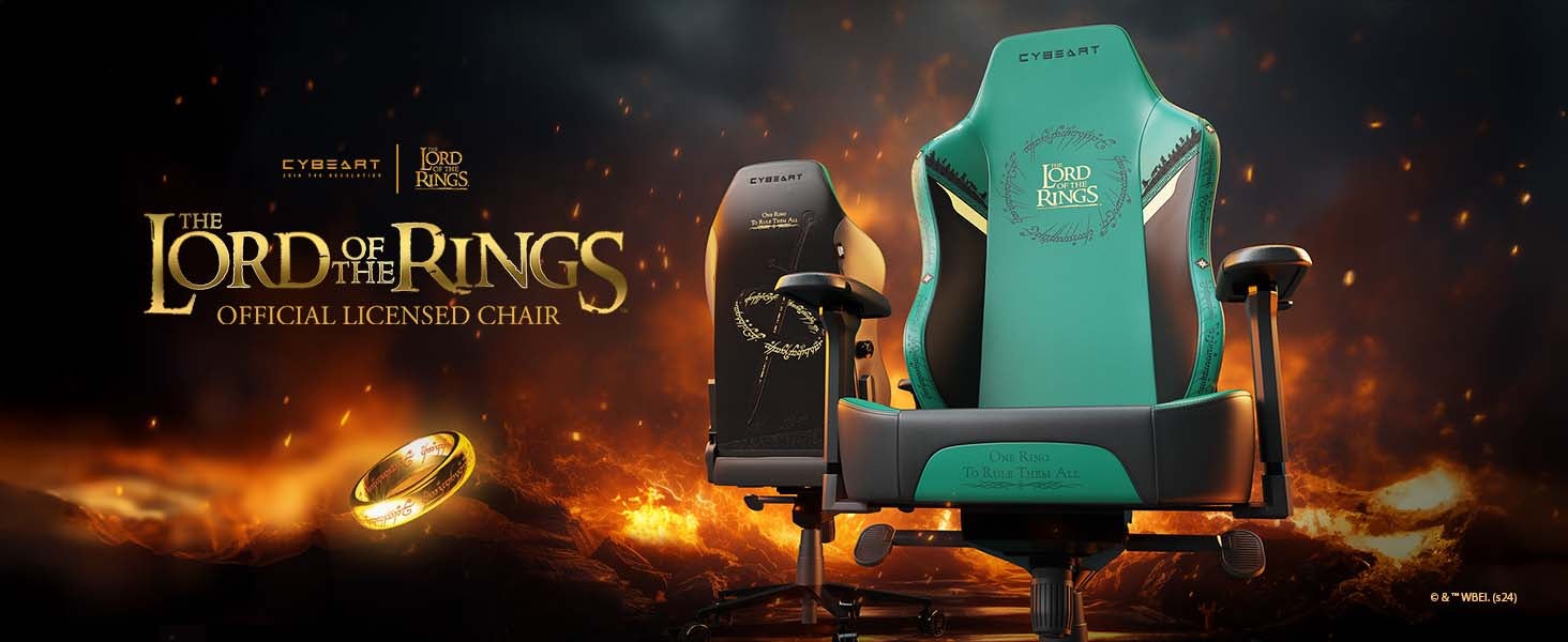 Lord of the Rings Gaming/Office Chair | 4D Armrest | Inbuilt Lumbar Support | glow in the Dark Supreme PU Leather, Ergonomic, Recline And Tilt With 5 Year Warranty