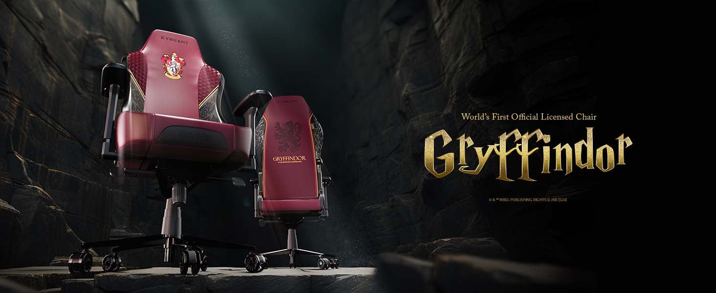 Gryffindor Gaming/Office Chair - Harry Potter | 4D Armrest | Inbuilt Lumbar Support | Supreme PU Leather, Ergonomic, Recline And Tilt With 5 Year Warranty