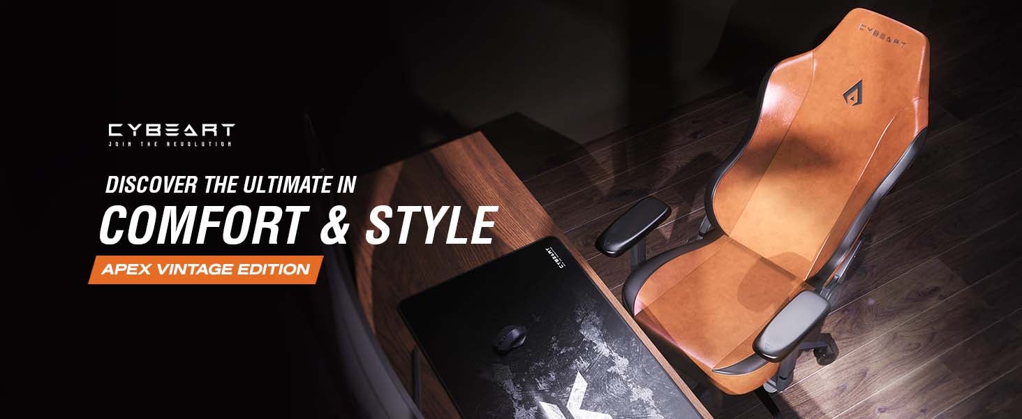Vintage Gaming/Office Chair | 4D Armrest | Inbuilt Lumbar Support | Supreme PU Leather, Ergonomic, Recline And Tilt With 5 Year Warranty