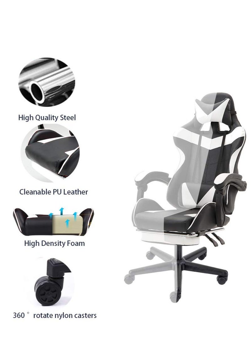 Gaming Chair Racing Style Office Chair Durable Leather Seat 360° Upto 120 Kg