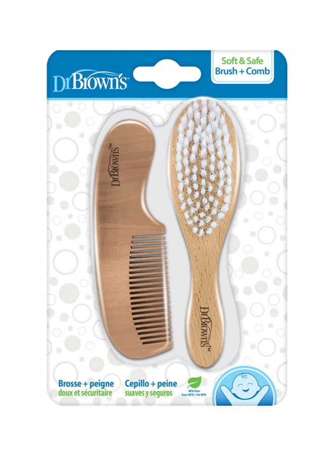 Soft And Safe Baby Brush And Comb Set - 2 Pieces