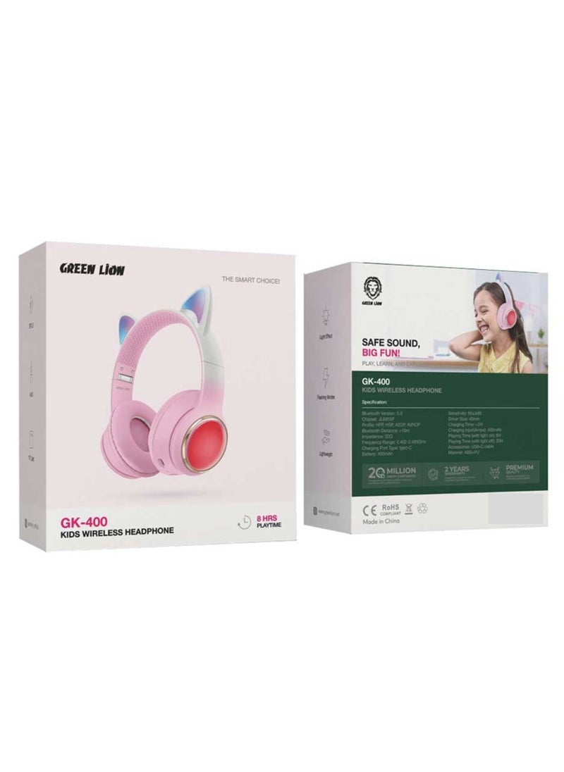 GL-400 Kids Wireless Head Phone - Pink