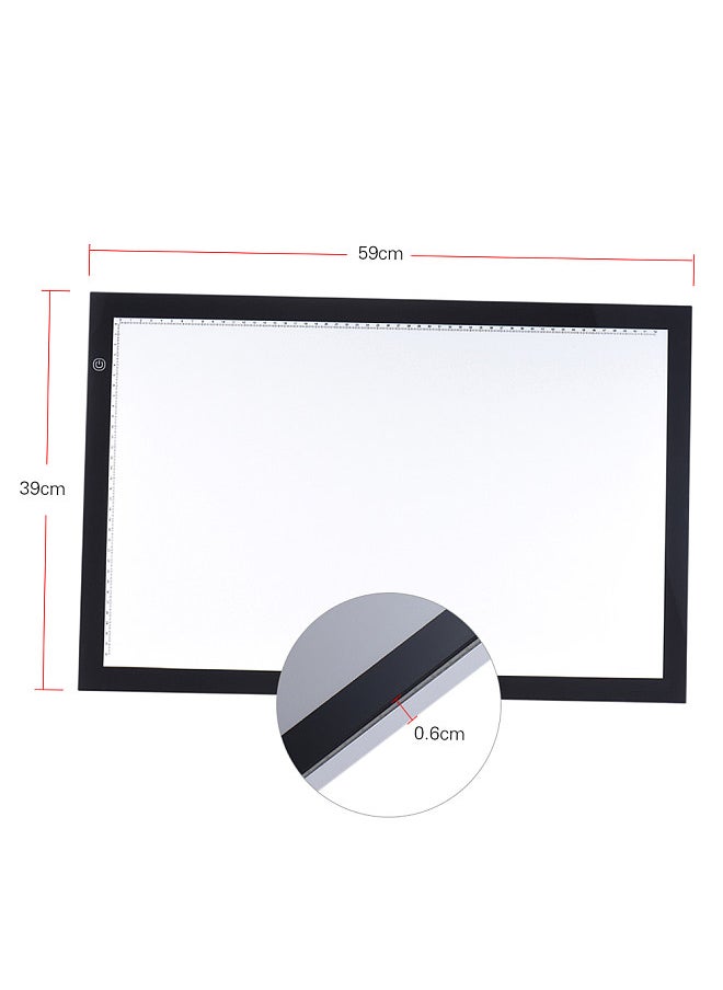 A2 LED Light Box Drawing Tracing Tracer Copy Board Table Pad Panel Copyboard with Memory Function Stepless Brightness Control for Artist Animation Tattoo Sketching Architecture Calligraphy Stenciling