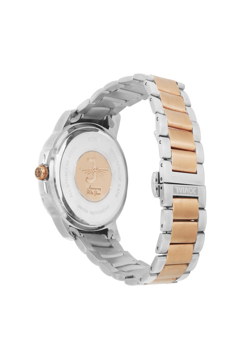 JOVIAL 5070 LAMQ10ZE Women's Fashion Watch Stainless Steel Band Watch, 28mm, Brown