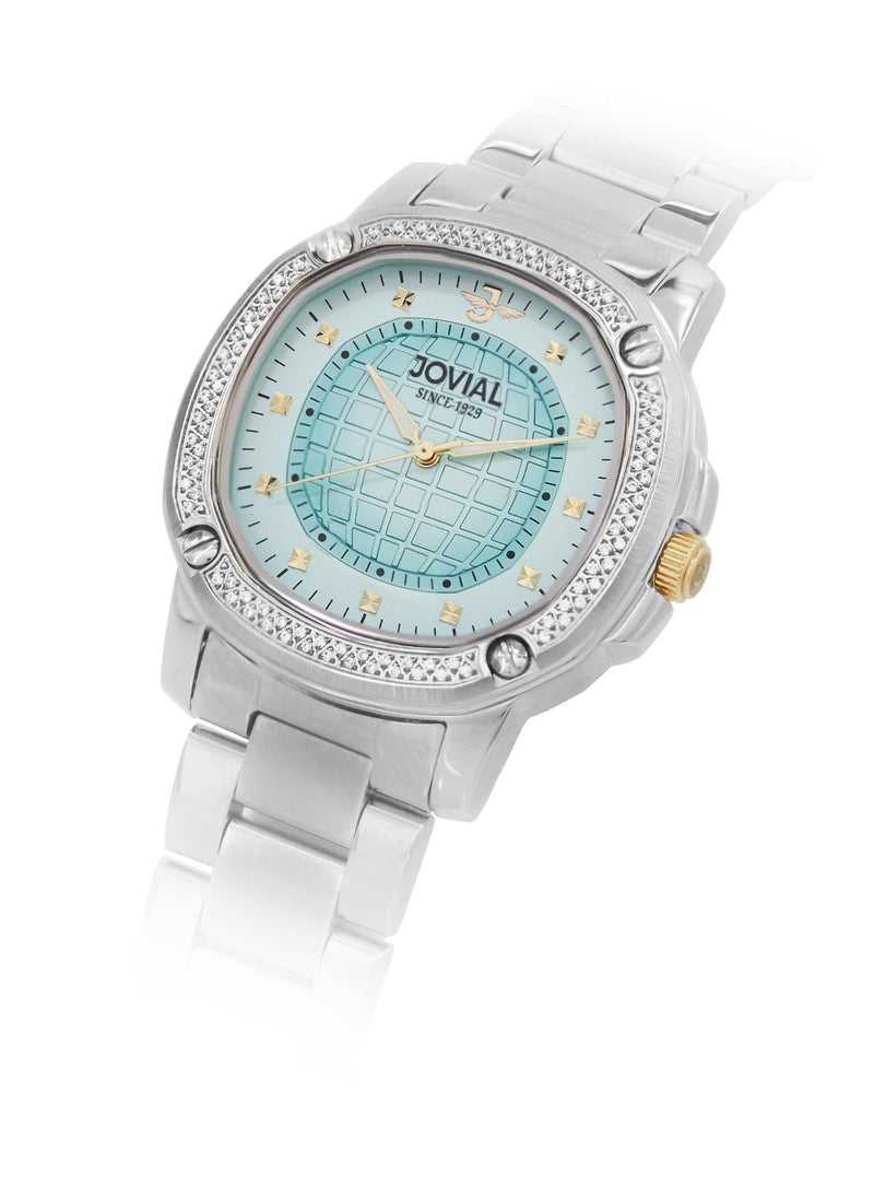 JOVIAL 5070 LSMQ04ZE Women's Fashion Watch Stainless Steel Band Watch, 28mm, Blue