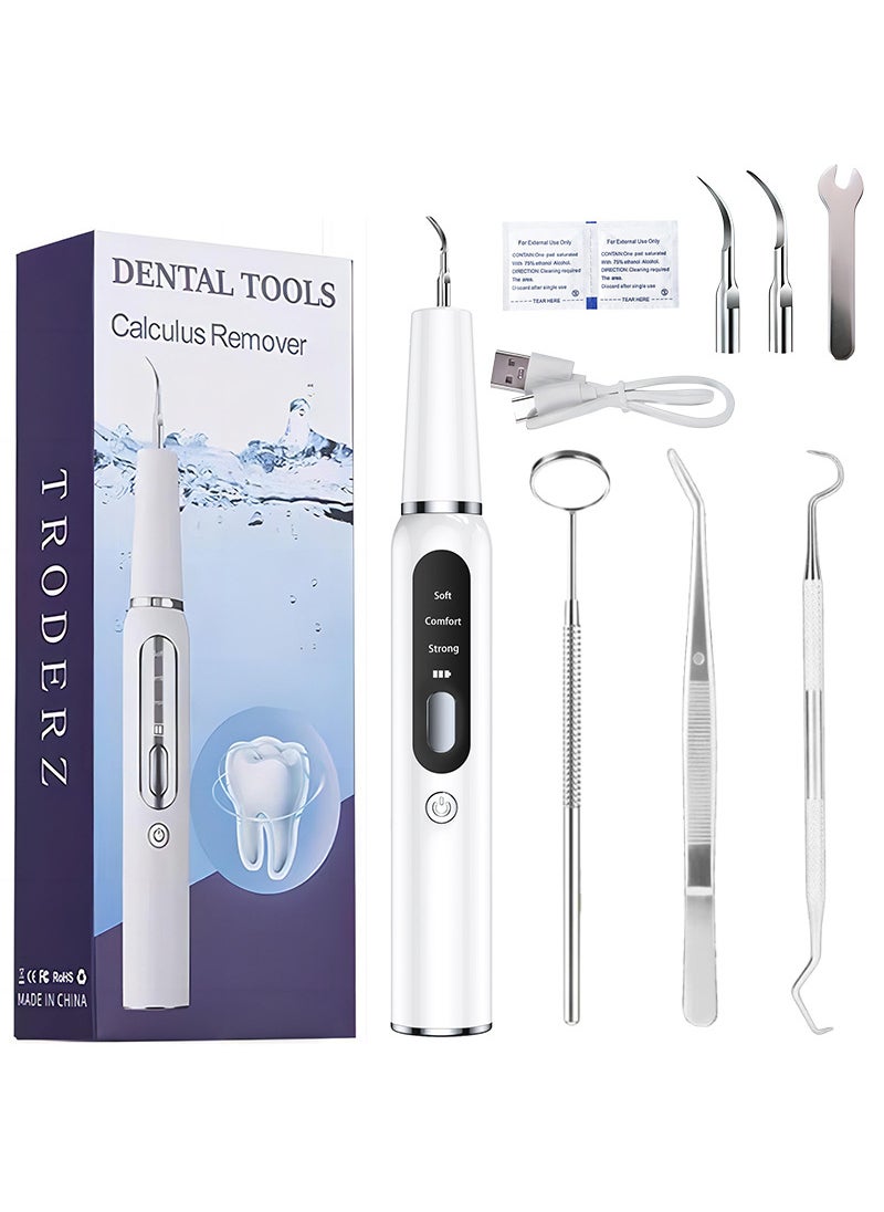 Cross-border new ultrasonic electric tooth cleaner tooth cleaner household portable tooth stone removal tooth scale cleanerWhite k15 ultrasonic tooth cleaner + three-piece set + card box White k15 ultrasonic tooth cleaner + three-piece set + card box