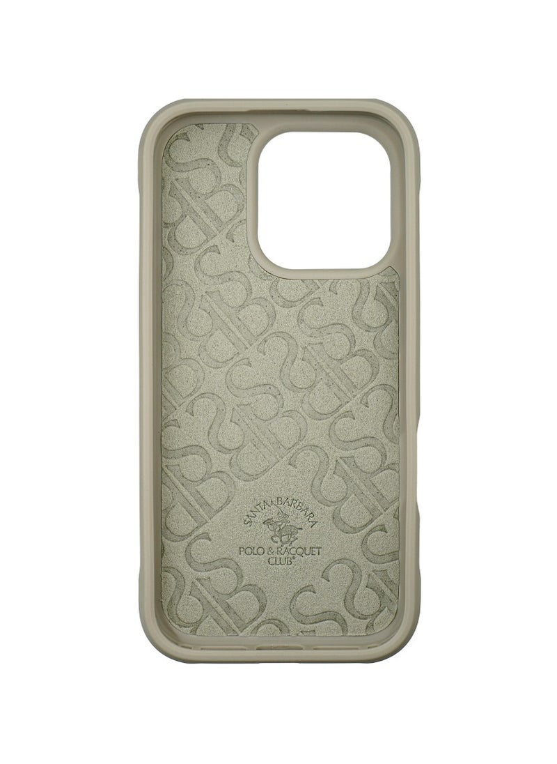 Polo Series Boris of Horse Embroidery Designed Shockproof Protective Magsafe Phone Case Compatible with iPhone 16 Pro  - Beige