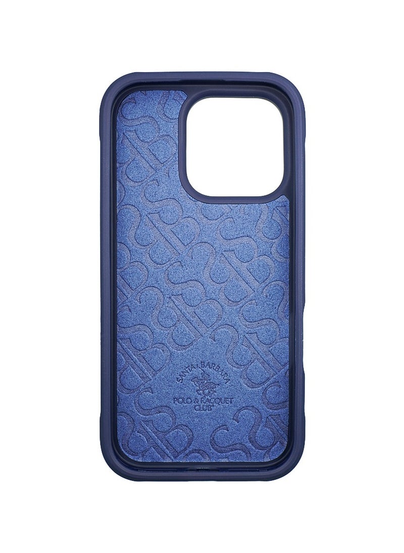 Polo Series Boris of Horse Embroidery Designed Shockproof Protective Magsafe Phone Case Compatible with iPhone 16 Pro  - Navy Blue