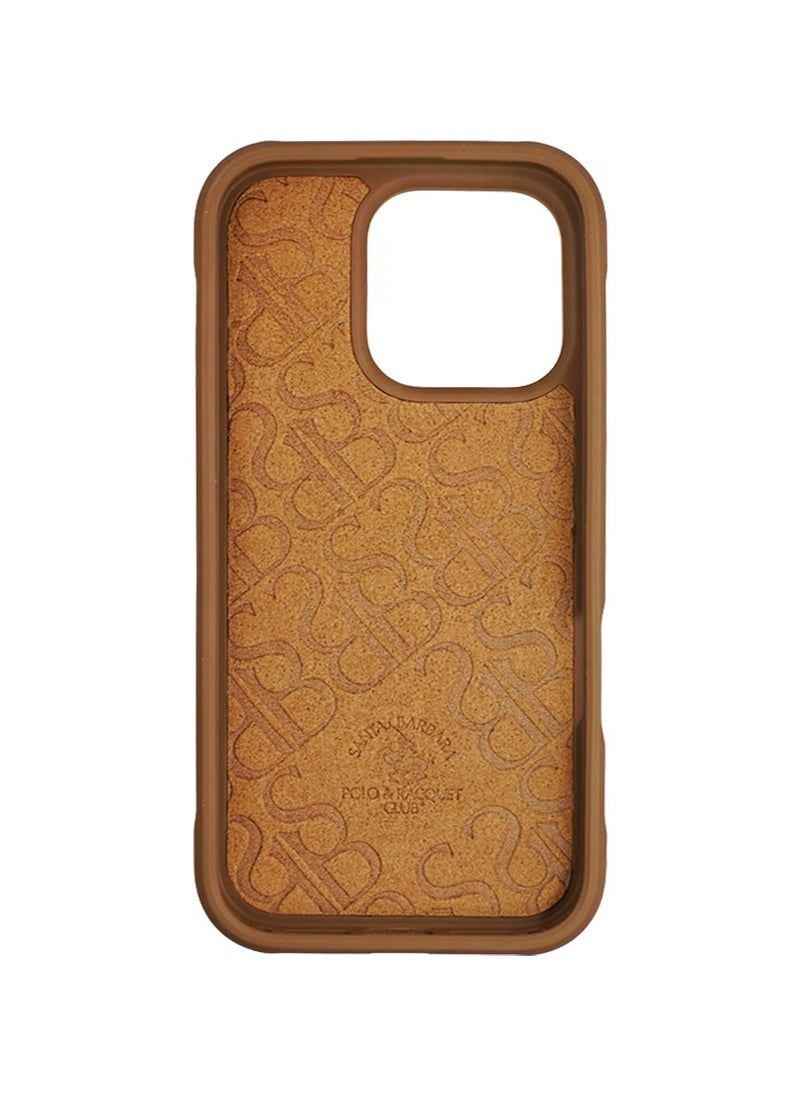 Polo Series Boris of Horse Embroidery Designed Shockproof Protective Magsafe Phone Case Compatible with iPhone 16 Pro - Brown