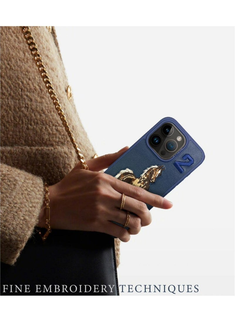 Polo Series Boris of Horse Embroidery Designed Shockproof Protective Magsafe Phone Case Compatible with iPhone 16 Pro - Dark Grey