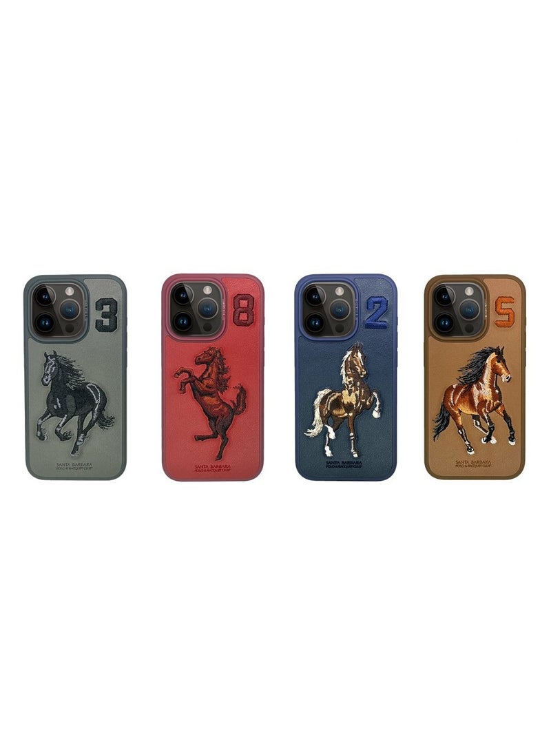 Polo Series Boris of Horse Embroidery Designed Shockproof Protective Magsafe Phone Case Compatible with iPhone 16 Pro - Dark Grey