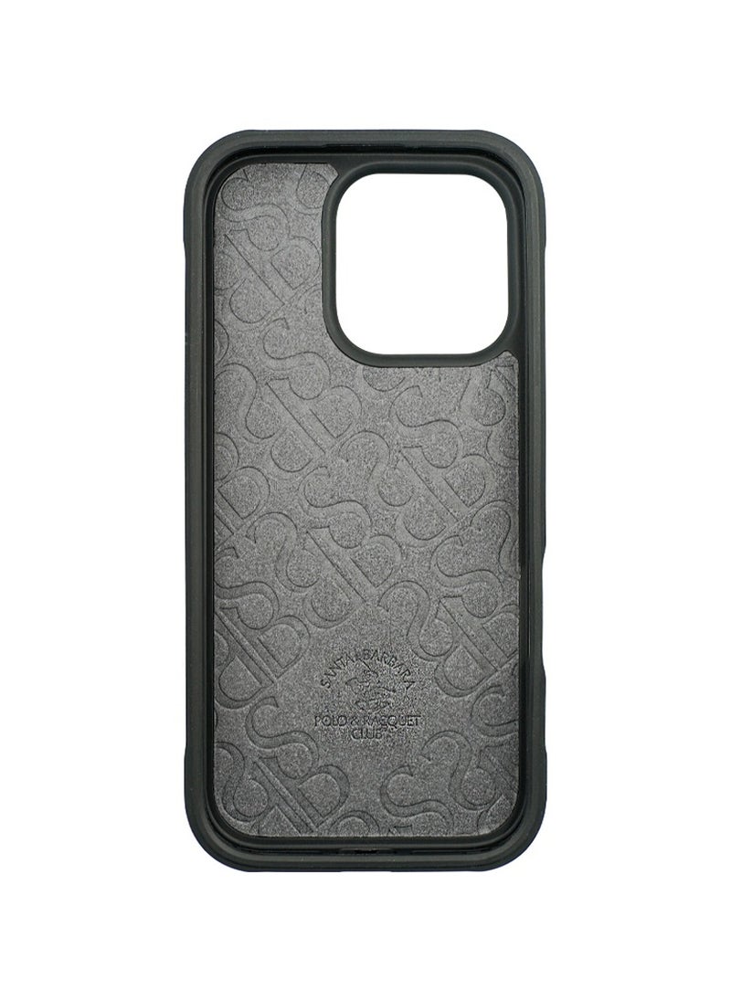 Polo Series Boris of Horse Embroidery Designed Shockproof Protective Magsafe Phone Case Compatible with iPhone 16 Pro - Dark Grey