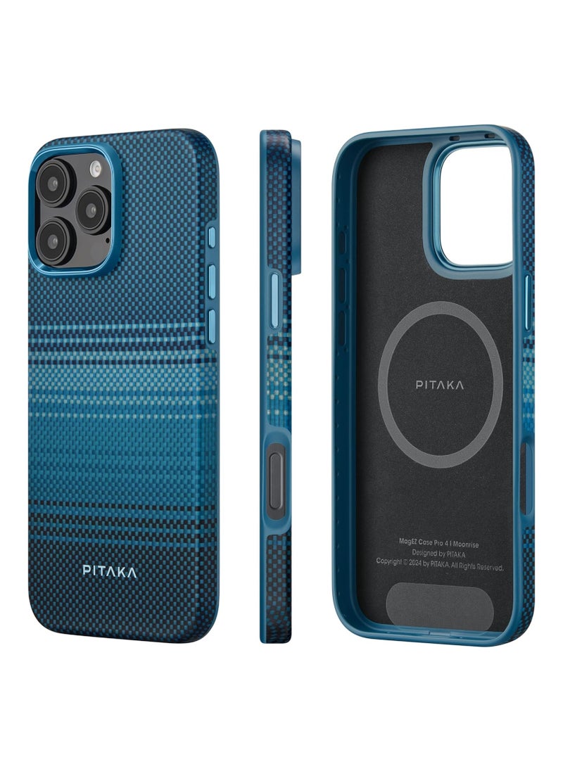 pitaka for iPhone 16 Pro Max Case Compatible with MagSafe, Shockproof Case iPhone 16 Pro Max, 1500D Aramid Fiber and TPU Combined Grade Protective Case - Moonrise