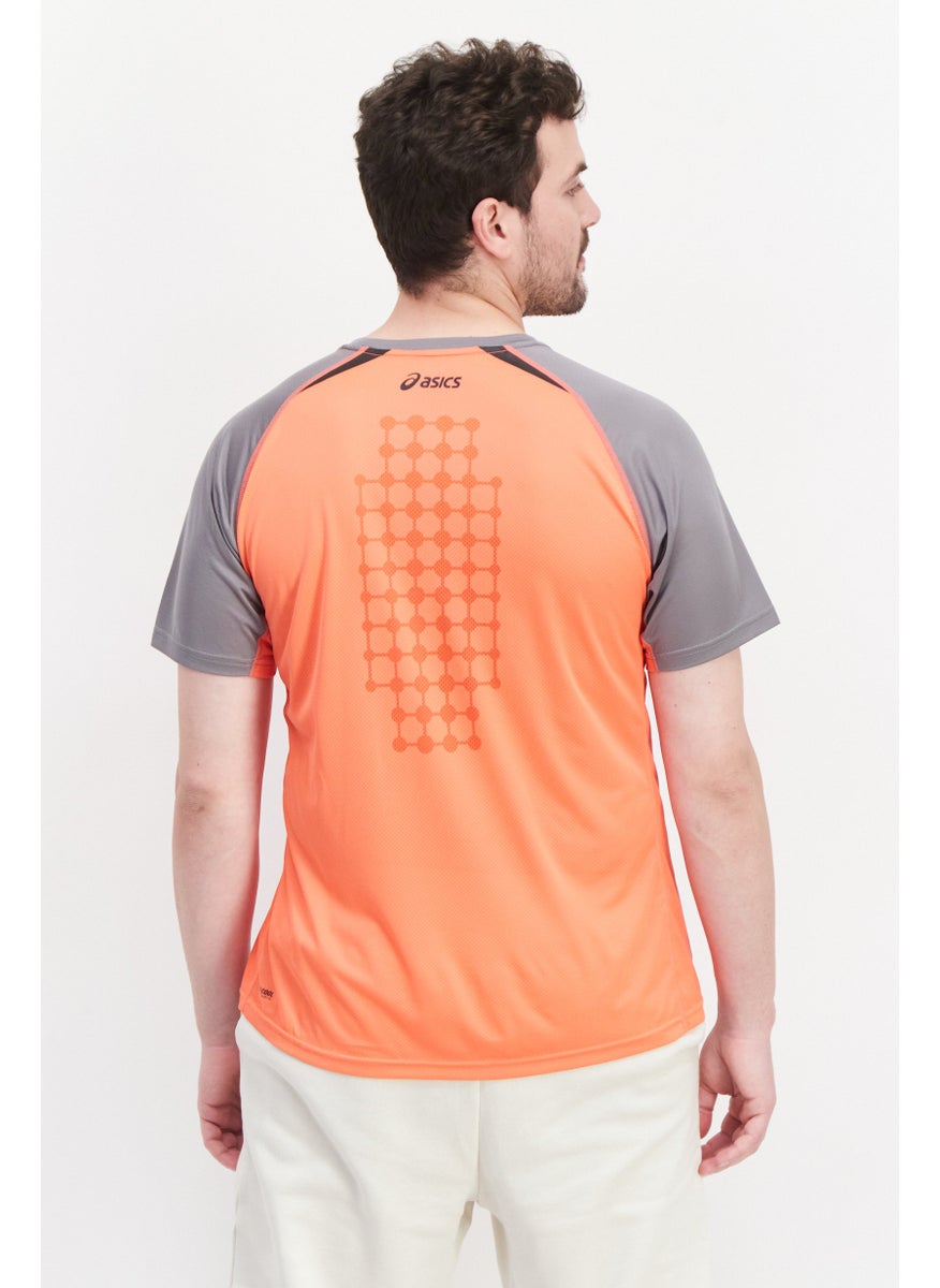 Men Sportswear Fit Short Sleeves Running T-Shirt, Coral