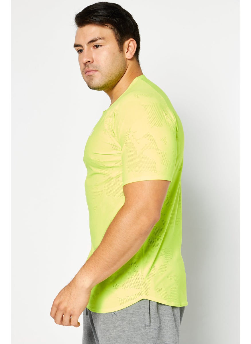 Men Sportswear Fit Running T-Shirt, Lime Green