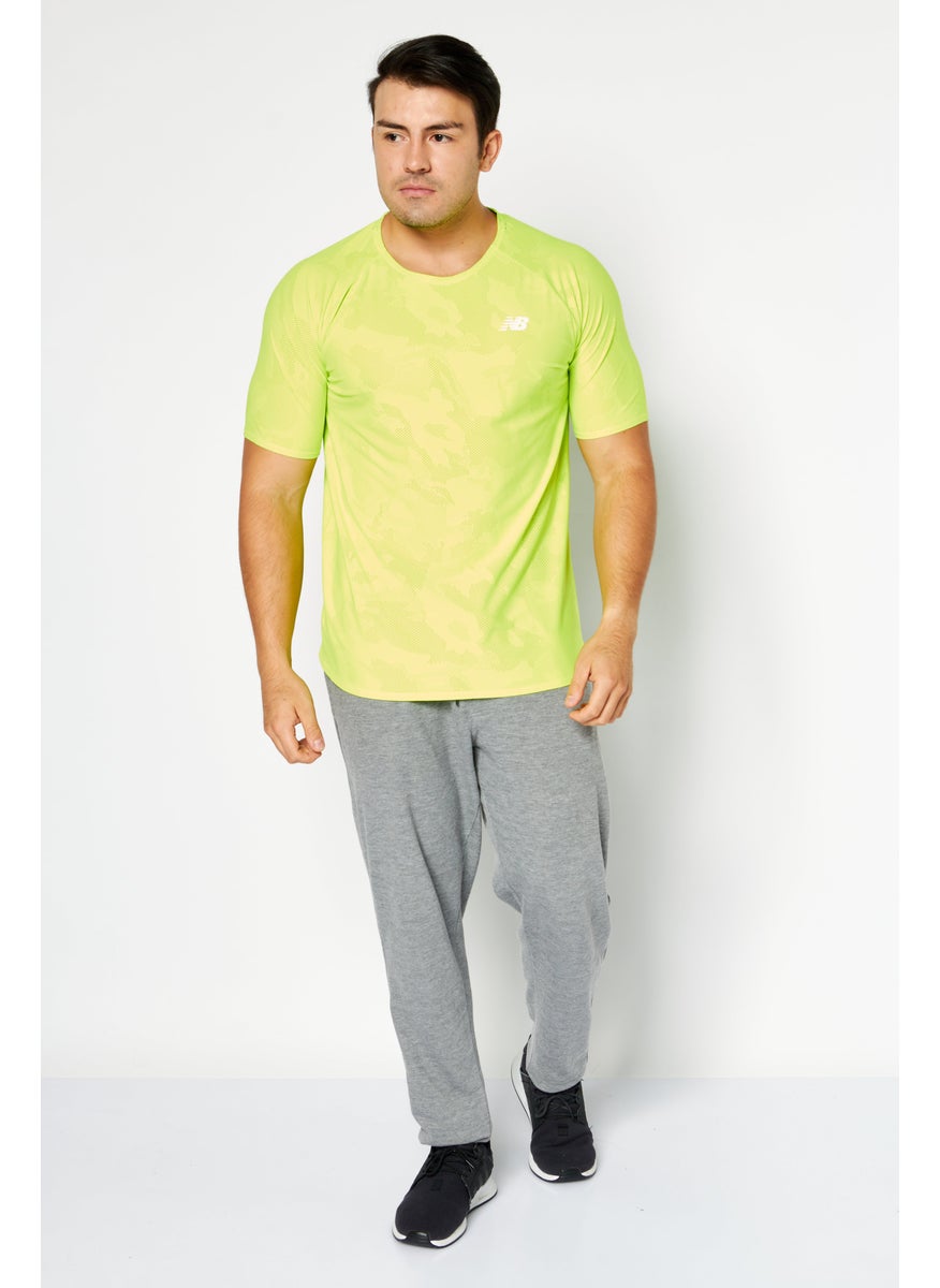 Men Sportswear Fit Running T-Shirt, Lime Green