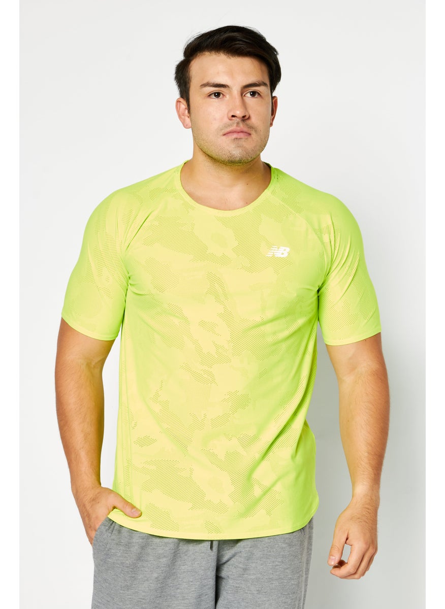 Men Sportswear Fit Running T-Shirt, Lime Green