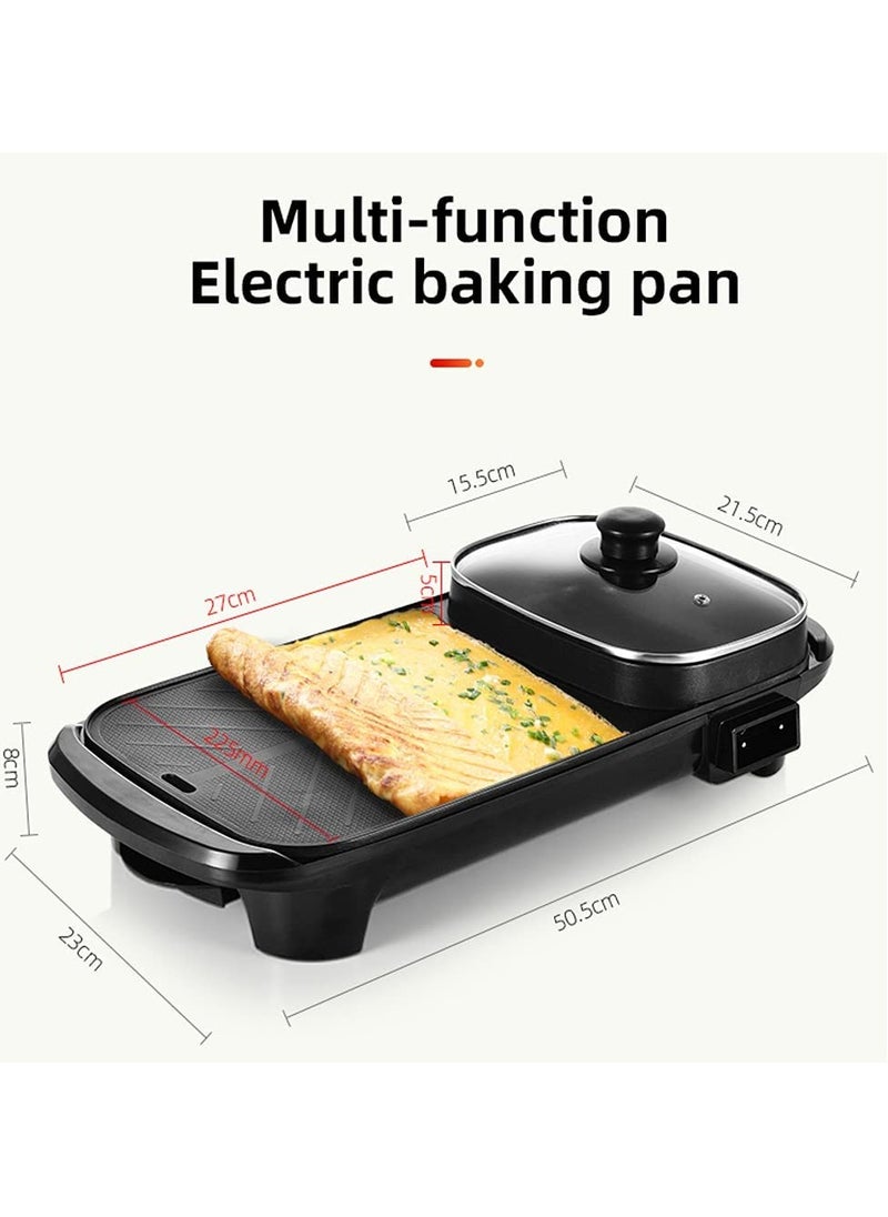 2-in-1 Electric Hot Pot and Grill – Indoor Non-Stick Griddle for Korean BBQ, Steaks, and Shabu-Shabu