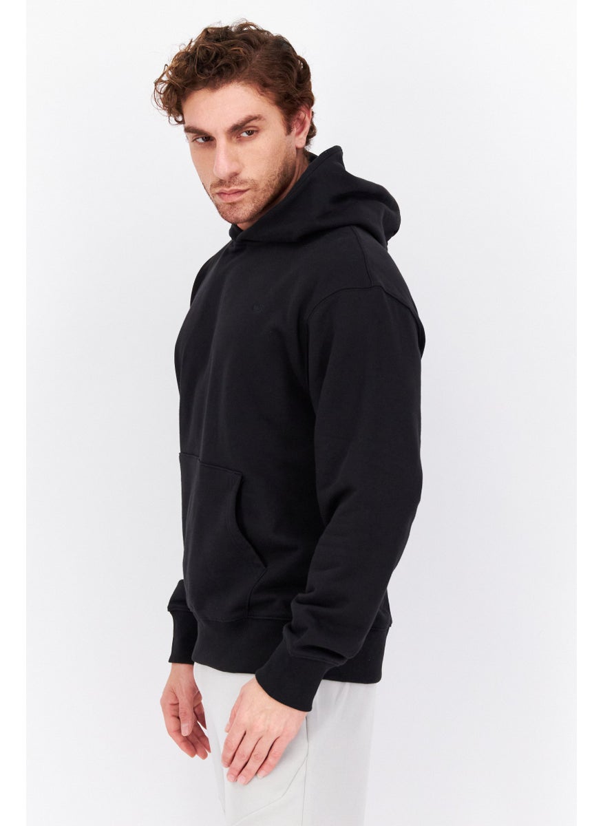 Men Sportswear Fit Long Sleeves Outdoor Hoodie, Black