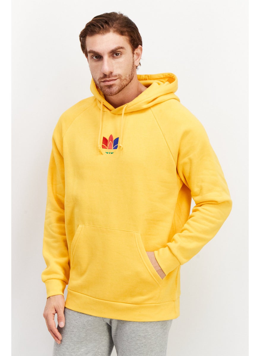 Men Sportswear Fit Long Sleeves Training Hoodie, Yellow Combo