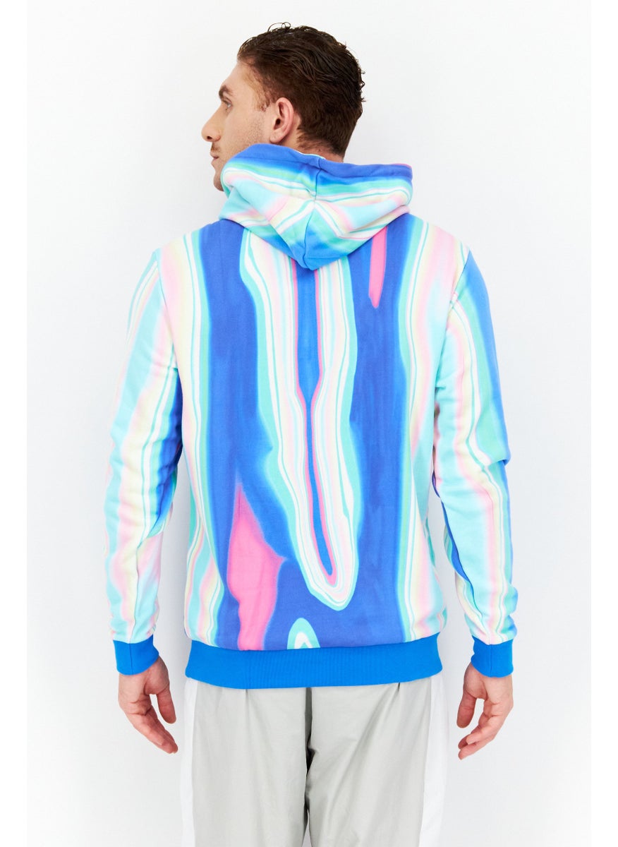Men Sportswear Fit Long Sleeve Outdoor Sweatshirt, Blue Combo