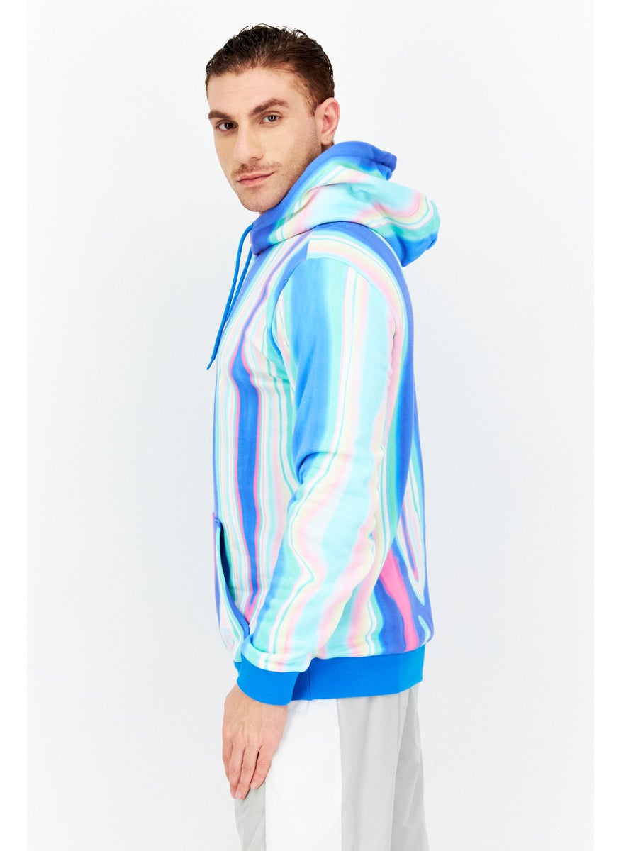 Men Sportswear Fit Long Sleeve Outdoor Sweatshirt, Blue Combo