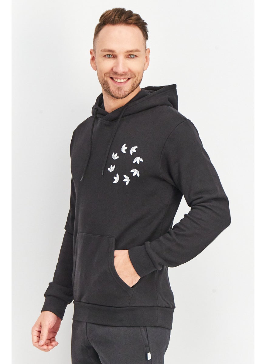 Men Sportswear Fit Brand Logo Sweatshirt, Black