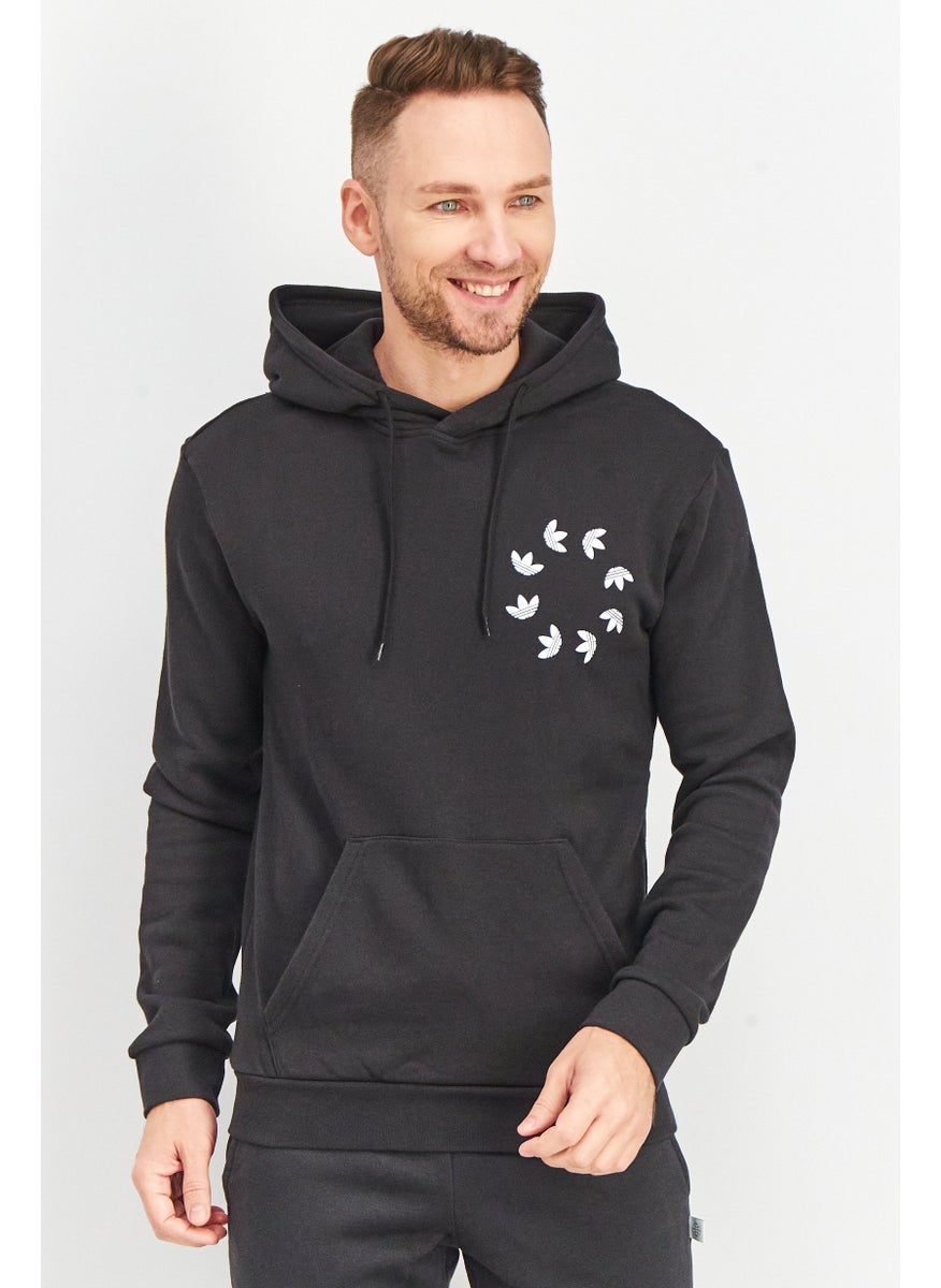 Men Sportswear Fit Brand Logo Sweatshirt, Black