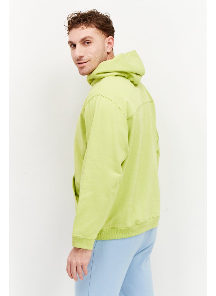 Men Sportswear Fit Brand Logo Training Hoodie, Lime Green