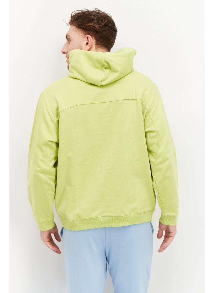 Men Sportswear Fit Brand Logo Training Hoodie, Lime Green