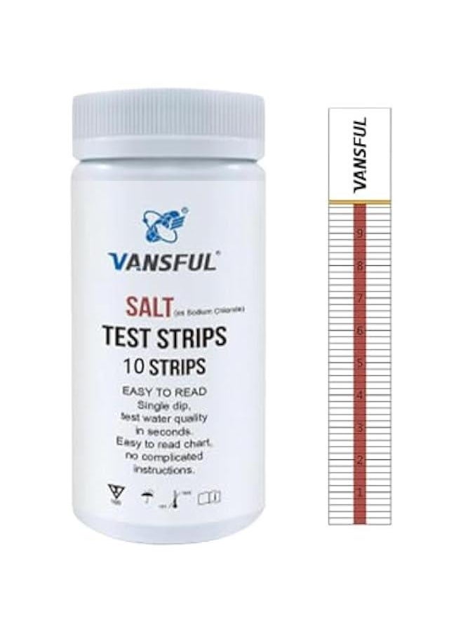 2023 Pool & Spa Test Strips | 10 Salt Test Strips for Hot Tub Spa, Pool Water Testing Kit, Hot Tub Test Strips & Pool Water Testing Strips for PH Chlorine Bromine Hardness Alkalinity Cyanuric Acid