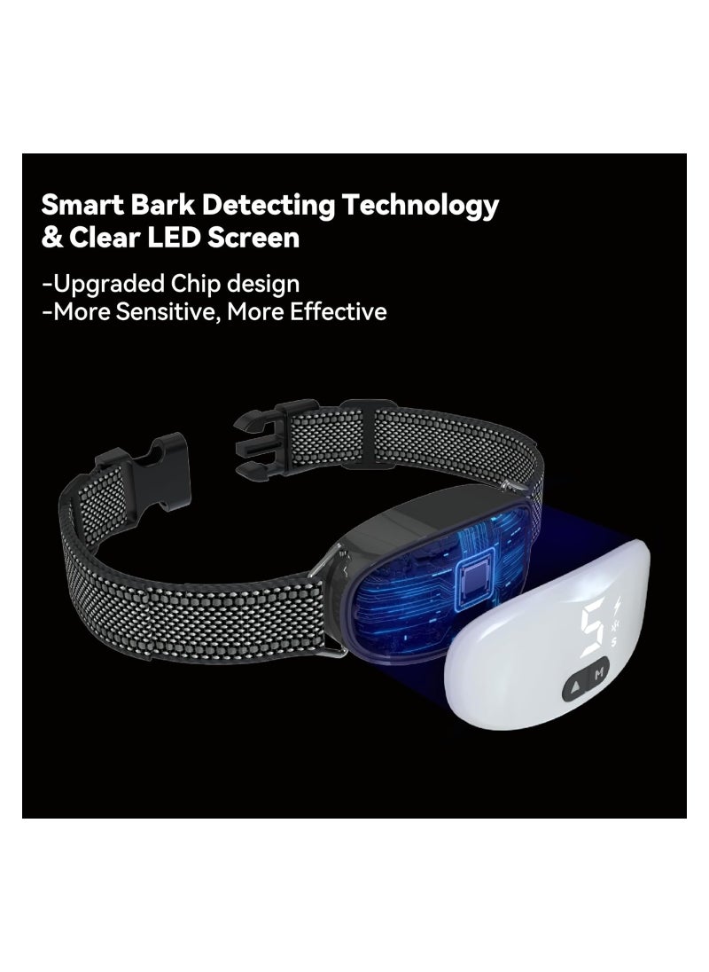 Dog Bark Collar, Automatic Anti Barking Collar with 8 Adjustable Sensitivity, Smart Collar, Effective 0-8 Levels of Vibration Shock Beep Modes, for Medium Large Dogs, Waterproof and Rechargeable