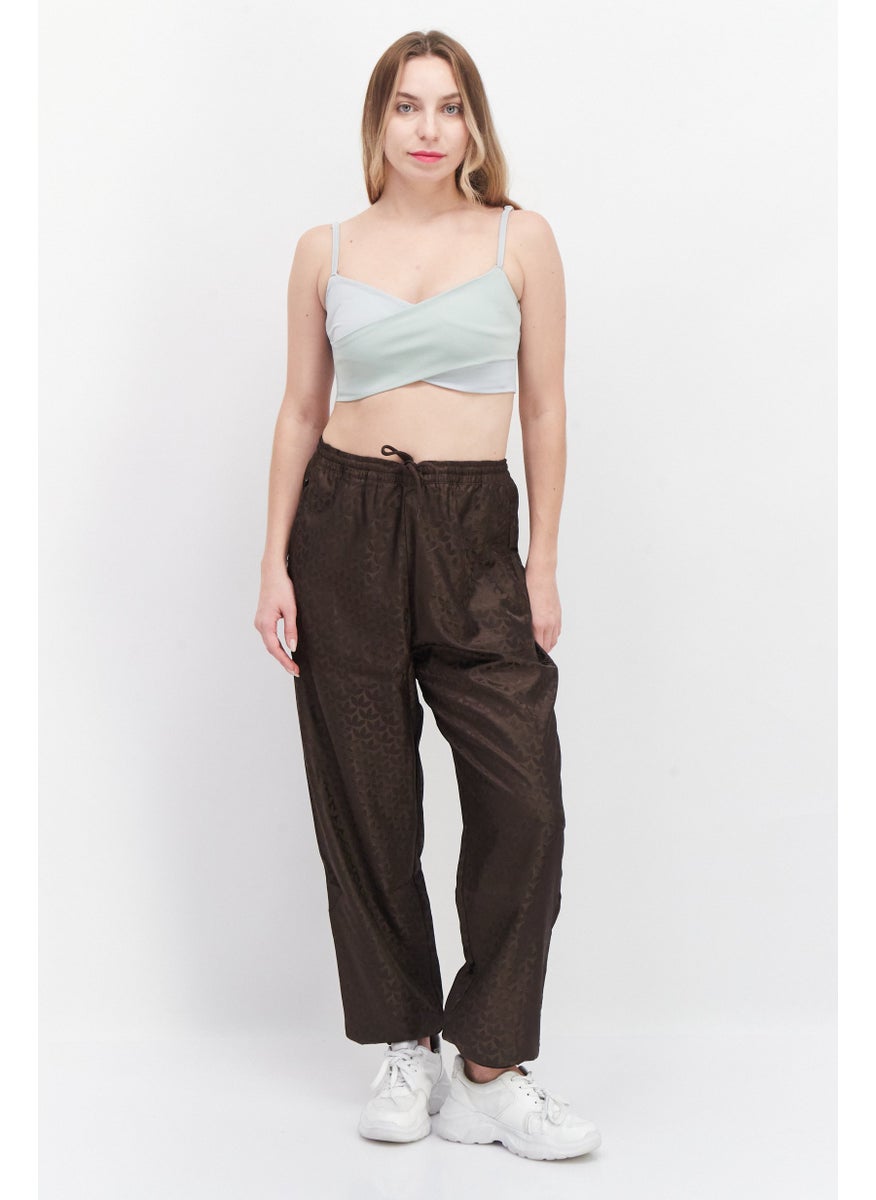 Women Loose Fit Track Pants, Brown