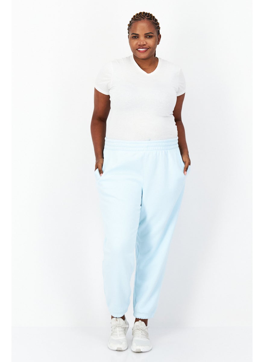 Women Plus Size Training Pant, Sky Blue